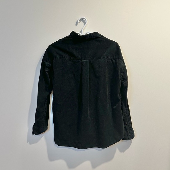 UNIQLO | Women's small Corduroy Skipper Collar Long sleeve Dark Green Top - Picture 4 of 7